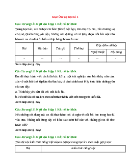 Soạn Ôn tập học kì 1 | Ngữ Văn 6 Kết nối tri thức