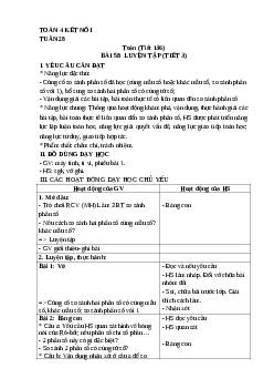 Giáo án Toán lớp 4 Tuần 28 | Kết nối tri thức