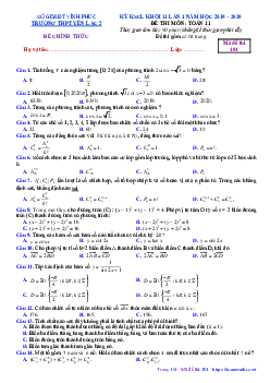 Đề KSCL Toán 11 lần 1 năm 2019 – 2020 trường THPT Yên Lạc 2 – Vĩnh Phúc