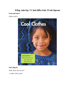 Tiếng Anh lớp 3 Explore Our World Unit 5 Cool clothes Unit Opener