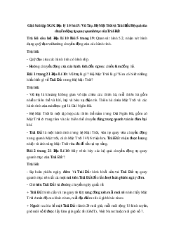 Giải bài tập SGK Địa lý 10 bài 5