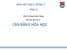 Tài liệu về cân bằng hoá học | Lí thuyết Hoá đại cương | Trường Đại học khoa học Tự nhiên