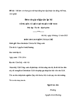 Viết đơn trình bày nguyện vọng của tổ hoặc lớp em (3 mẫu) | Văn mẫu Tiếng việt 10| Cánh diều