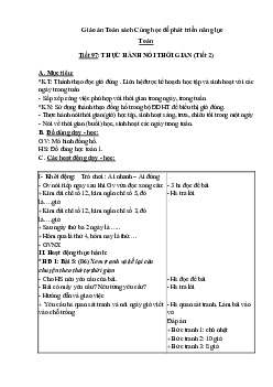Giáo án Toán 1 - Tuần 33 | sách Cùng học để phát triển năng lực