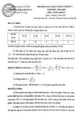 Đề khảo sát Toán 9 tháng 2 năm 2025 trường THCS Xuân La – Hà Nội