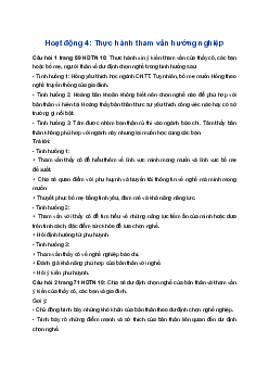 Giải Hoạt động trải nghiệm 10 Cánh diều: Hoạt động 4 chủ đề 8