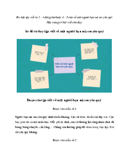 Tập làm văn lớp 2: Tập viết về một người bạn mà em yêu quý (41 mẫu) | Cách Diều