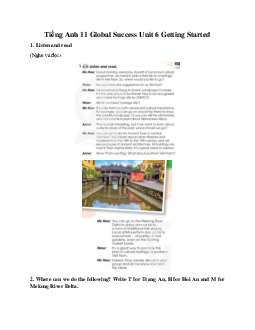 Giải Unit 6 Getting Started | Tiếng Anh 11 Global Success