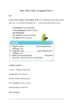 Giải Tiếng Anh 6 Unit 6: Language Focus 2 - Friends Plus