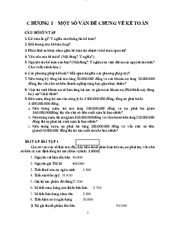 Bài tập nguyên lý kế toán
