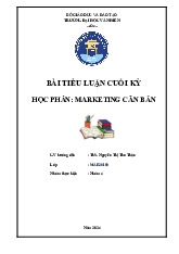 Bài Tiểu Luận Cuối Kỳ: Phân Tích Chiến Lược Marketing Của Cocoon (MKC104). Môn Marketing căn bản (MKTCB) | Đại học Văn Hiến.