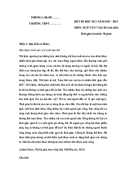 Đề thi học kì 2 môn Ngữ văn 7 năm 2022 - 2023 sách Cánh diều - Đề 2