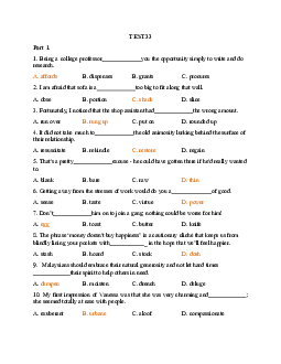 Lexico practice test - ôn thi học sinh giỏi THPT, Olympic 30-4 có đáp án (5 trang)