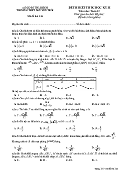 Đề thi học kỳ 2 Toán 12 năm 2023 – 2024 trường THPT Nguyễn Trãi – Thái Bình