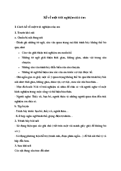 Soạn văn 6: Soạn bài Kể về một trải nghiệm của em | Ngữ văn 6 | Kết nối tri thức