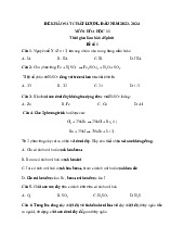 Đề thi khảo sát chất lượng đầu năm lớp 11 môn Hóa 2024 Có đáp án - Đề số 1