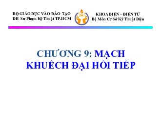 Bài giảng Chương 9: Mạch khuếch đại nối tiếp | Điện tử cơ bản