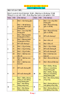 Kế hoạch dạy học Toán 11 Chân trời sáng tạo