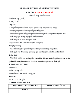 Chủ đề 19: Ngàn hoa kheo sắc | Bài 5 | Giáo án Tiếng Việt 1 bộ sách Chân trời sáng tạo