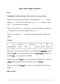 Giải Tiếng Anh 6 Progress Review 1 - Friends Plus