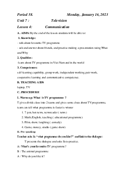 Giáo án Tiếng Anh 6 sách Global Success HK2 Tuần 20