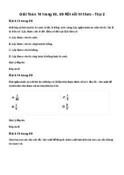 Toán 10 Bài tập cuối chương IX - Kết nối tri thức với cuộc sống