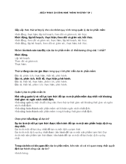 Đề cương luyện tập học phần Quản trị dự án công nghệ thông tin/ Đại học nội vụ Hà Nội
