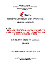 Bài báo cáo Khảo sát về sự hài lòng của sinh viên về chất lượng dịch vụ thư viện trường Đại học Công nghiệp TP.Hồ Chí Minh | Đại học Công nghiệp Thành phố Hồ Chí Minh