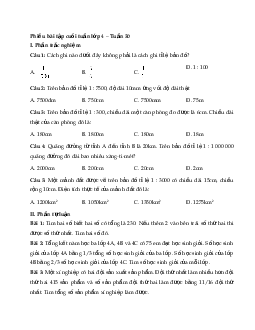Phiếu bài tập cuối tuần lớp 4 môn Toán nâng cao Tuần 30 Cánh Diều