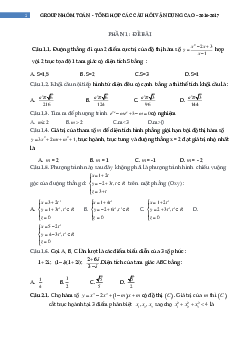 Tổng hợp 250 câu hỏi trắc nghiệm vận dụng cao – Nhóm Toán