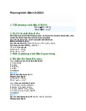 Phương trình điện li H2CO3 - Hóa học 12