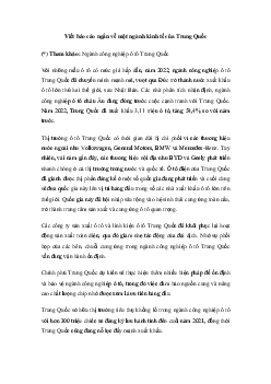 Viết báo cáo ngắn về một ngành kinh tế của Trung Quốc | Kết nối tri thức
