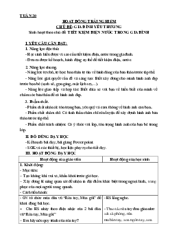Chủ đề: Gia đình yêu thương - Tuần 20 | Hoạt động trải nghiệm 3 | Kết nối tri thức
