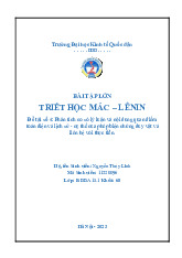 Phân tích cơ sở lý luận và nội dung quan điểm toàndiện và lịch sử - cụ thể của phép biện chứng duy vật và liên hệ với thực tiễn | Bài tập lớn môn triết học mác - lênin