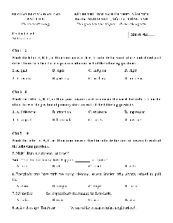 Đề thi thử Tốt nghiệp THPT 2024 môn Tiếng anh - Sở Giáo dục & ĐT Bạc Liêu