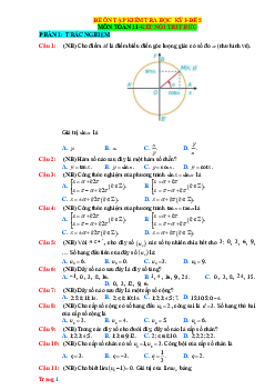 Đề kiểm tra cuối học kỳ 1 Toán 11 Kết nối tri thức - Đề 5 (có đáp án)