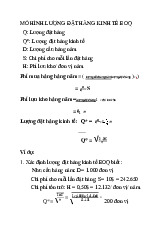 Bài Tập Kinh Tế: Mô Hình Đặt Hàng Kinh Tế (EOQ) môn Kinh tế chính trị | Trường đại học Mở Hà Nội