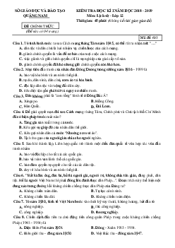 Đề thi học kỳ 1 môn Lịch sử 12 Quảng Nam 2018-2019 (có đáp án)