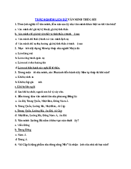 Trắc nghiệm lịch sử văn mình thế giới | Đại học Sư Phạm Hà Nội