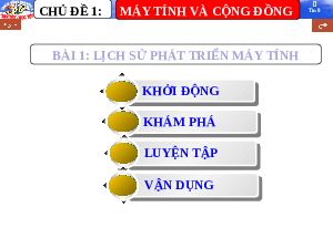 Giáo án điện tử Tin học 8 Bài 1 Chân trời sáng tạo :  Lịch sử phát triển máy tính