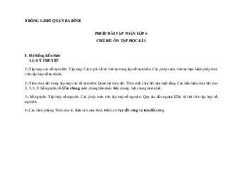 Đề cương ôn tập kì 1 Toán 6 năm 2022 – 2023 trường THCS Thành Công – Hà Nội