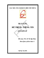 Bài giảng Hệ thống thông tin quản lý | Đại học Điện lực