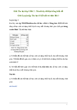 Giải Tin học 8 Bài 7: Trình bày dữ liệu bằng biểu đồ | Kết nối tri thức