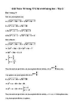 Giải Toán 10 Bài 3: Phương trình quy về bậc hai