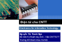 Bài giảng môn Điện tử cho CNTT_Điện tử tương tự| Bài giảng môn Điện tử cho CNTT| Trường Đại học Bách Khoa Hà Nội