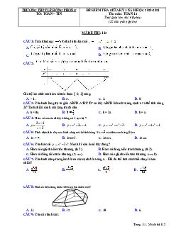 Đề thi giữa HK1 Toán 12 năm 2020 – 2021 trường THPT Lê Hồng Phong – Quảng Nam
