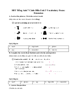SBT Tiếng Anh 7 Cánh Diều Unit 3 Vocabulary Focus: Extension