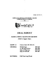 Báo cáo cuối kỳ Global Supply Chain Management Zara’s Supply Chain - Quản trị học | Trường Đại học Kinh tế, Đại học Quốc gia Hà Nội