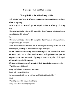 Cảm nghĩ về bài thơ Mây và sóng của Ta-go (10 mẫu) | Văn mẫu 7 Cánh diều