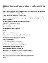 Bài tập từ đồng âm, đồng nghĩa, trái nghĩa, nhiều nghĩa Có đáp án
